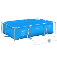 Outsunny Piscină Supraterană cu Filtru și Supapă din Oțel/PVC 291x190x75cm Albastru Perfectă pentru Adulți și Copii în Grădină | Aosom Romania - 1