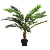 Outsunny Planta Artificiala Palmier Cycas Inaltime 123cm, Planta Artificiala cu Ghiveci Inclus, Decoratiune pentru Casa si Gradina | Aosom Romania - 1