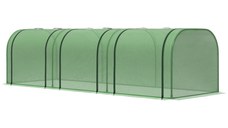 Outsunny Sera de Gradina tip Tunel din Otel si Plastic PP cu Usi care se Ruleaza 295x100x80 cm, Verde