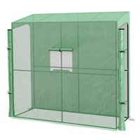 Outsunny Sera Inclinata Portabila 200x80x200cm cu 2 Usi Rulante Fereastra Plasa Verde | Aosom Romania - 1