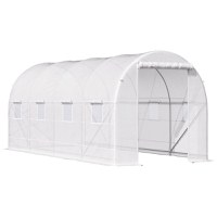 Outsunny, sera tunel, sera pentru plante, sera pentru legume si fructe cu cadru de otel, 5x2x2m, alb | Aosom Ro - 1