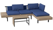 Outsunny Set de Mobilier de Gradina cu 3 Piese, cu Canapea | Aosom Romania