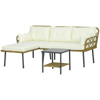 Outsunny Set de Mobilier de Terasa din 3 Piese cu Canapea Sofa | Aosom Romania - 1