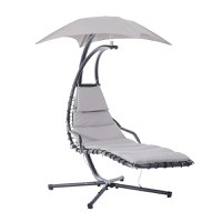 Outsunny Sezlong Suspendat Relax Chaise Longue de Lux cu Acoperis, Gri | Aosom Ro - 1