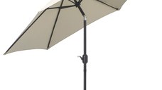 Outsunny Umbrelă de Grădină și Plajă Inclinabilă din Aluminiu și Poliester Alb Φ2.7×2.35m | Aosom Romania