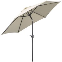 Outsunny Umbrelă de Grădină și Plajă Inclinabilă din Aluminiu și Poliester Alb Φ2.7×2.35m | Aosom Romania - 1