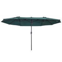 Outsunny Umbrelă Dublă de Grădină Anti-UV cu Acoperiș Verde 460x270x240cm Ideală pentru Exterior | Aosom Romania - 1