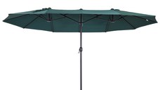 Outsunny Umbrelă Dublă de Grădină Anti-UV cu Acoperiș Verde 460x270x240cm Ideală pentru Exterior | Aosom Romania