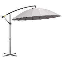 Outsunny Umbrela Suspendata cu Brat lateral Φ296cm pentru exterior, Gri - 1