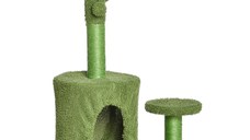 PawHut Arbore de Zgâriat în Formă de Cactus pentru Pisici, Funie de Sisal, Mingii, Culcuș, 78 cm, Verde | Aosom Romania