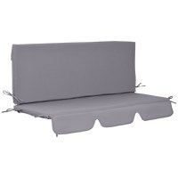 Perne pentru exterior Outsunny, spuma si poliester, 2 bucati 130x45x5 cm, gri inchis | Aosom RO - 1