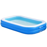 Piscina Gonflabila Dreptunghiulara OutSunny pentru 1-2 Adulti, supapa de scurgere, PVC, Albastru | Aosom RO - 1