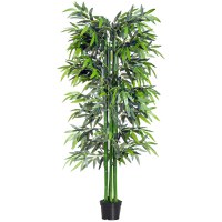 Planta de Bambus Artificial in Ghiveci 180cm, Decor pentru Casa, Birou, Interior si Exterior OutSunny | Aosom RO - 1