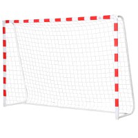 Plasa de Fotbal HOMCOM, Poarta de fotbal si fotbal de teren mic din plastic PE pentru Adulto si Copii, 302x83x201 cm | Aosom RO - 1