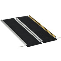 Rampă HOMCOM pentru Scaune cu Rotile, Pliabilă, din Aluminiu, Suportă 272KG, 122Lx73l cm | Aosom Romania - 1