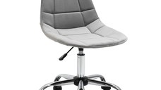 Scaun rotativ, ergonomic, Baza cu 5 roti, inaltime ajustabila, 59x59x81-91cm gri Vinsetto | Aosom RO