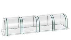 Sera tip tunel Outsunny din otel si folie PVC impermeabila si anti-UV, verde inchis/transparenta 395x100x80cm | Aosom RO