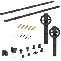 Set accesorii sina pentru usi glisante HOMCOM, negru | Aosom Romania - 1