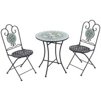 Set de Gradina Outsunny cu Mozaic de 3 Piese, din Metal, Verde | Aosom Romania - 1