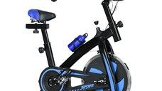 SPORTNOW Bicicletă pentru Exerciții cu Rezistență, Ghidon și Șa Reglabile, 118x50x105-115 cm, Albastru | Aosom Romania