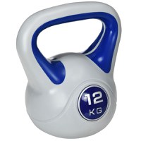 SPORTNOW Kettlebell 12kg din PU cu nisip si baza plata, cu maner comod, 24x17x28 cm, Albastru | AOSOM RO - 1