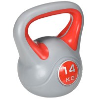 SPORTNOW Kettlebell 14kg pentru Întărire Musculară, Bază Plată, Mâner Confortabil, PU și Nisip, 26x18x32 cm, Roșu | Aosom Romania - 1