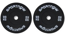 SPORTNOW Set 2 Placi Greutati Olimpice 20 kg Cauciuc pentru Haltere Orificiu 5 cm Acasa Sala | Aosom Romania