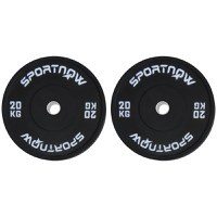 SPORTNOW Set 2 Placi Greutati Olimpice 20 kg Cauciuc pentru Haltere Orificiu 5 cm Acasa Sala | Aosom Romania - 1