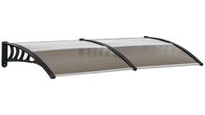 Streasina de exterior Outsunny 200x96cm din policarbonat si aluminiu, protectie pentru ferestre si usi, maro | Aosom RO