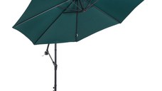 Umbrela Impermeabila cu Brat Lateral Outsunny, Structura Otel, Verde Φ300x250cm | Aosom Romania