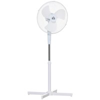 Ventilator de Podea cu 3 Viteze HOMCOM, Inaltime Reglabila, PP, 60x60x90-120cm, Alb | Aosom RO - 1