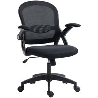 Vinsetto Scaun de Birou Ergonomic cu Spătar din Plasă, Scaun de Birou cu Înălțime Reglabilă, 65.5x61.5x88-97.5 cm, Negru | Aosom Romania - 1