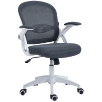 Vinsetto Scaun de Birou Ergonomic cu Spătar din Plasă și Scaun Căptușit, Înalțime Reglabilă, 65,5x61,5x88-97,5 cm, Gri | Aosom Romania - 1