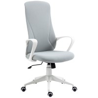 Vinsetto Scaun de birou ergonomic si tapitat, cu inaltime reglabila si functie de inclinare, 62x56x110-119.5 cm, gri | Aosom RO - 1