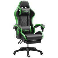 Vinsetto Scaun Gaming cu Înălțime Reglabilă, Scaun Gaming Ergonomic cu Spătar Rabatabil, 65x65x121-129 cm, Negru | Aosom Romania - 1