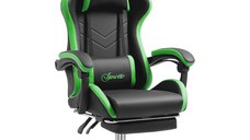 Vinsetto Scaun Gaming cu Înălțime Reglabilă, Scaun Gaming Ergonomic cu Spătar Rabatabil, 65x65x121-129 cm, Negru | Aosom Romania