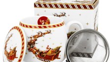 Cana 430ml cu infuzor SANTA ON SLEIGH