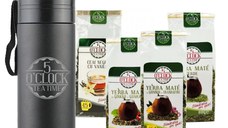 Pachet Termos Brew2Go Negru + Ceaiuri 5 O'Clock Tea Energizante