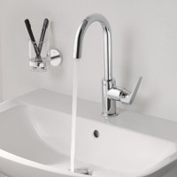 Baterie baie lavoar Grohe BauFlow marimea L, crom, furtune flexibile, cartus ceramic-23753000 - 1