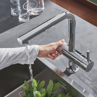 Baterie bucatarie cu filtru de apa Grohe Blue Pure Minta, cap retractabil, filtru marimea L,crom-30382000 - 1