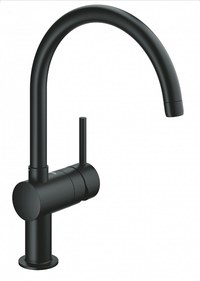 Baterie bucatarie Grohe Minta, pipa C, culoare negru-32917KS0 - 1