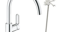 Baterie bucatarie pipa C, Grohe Bauedge+bagheta magnetizat apa Energetix(31367000,ENX 400 BAGHETA)