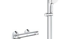 Baterie cabina dus cu termostat, Grohe Grohtherm 500, set de dus inclus, crom,gama profesionala-34796000