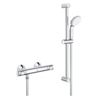 Baterie cabina dus cu termostat, Grohe Precison Flow, set de dus inclus, crom-34841000 - 1