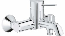 Baterie cada/dus Grohe Bau Classic, montare pe perete, crom-23787000