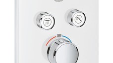 Baterie cada termostatata Grohe Grohtherm SmartControl, 2 iesiri, montaj incastrat, moon white - 29156LS0