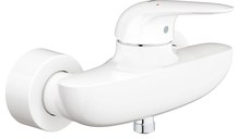 Baterie dus Grohe Eurostyle, cartus ceramic, protectie reflux, limitator debit/temperatura, maner plin, alb-23722LS3