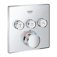 Baterie dus Grohe Grohtherm SmartControl termostat, patrata cu 3 iesiri,fara corp incastrat-29126000 - 1