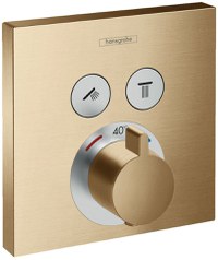 Baterie dus termostatata Hansgrohe Shower Select cu montaj incastrat si 2 iesiri, brushed bronz - 15763140 - 1