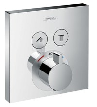 Baterie dus termostatata Hansgrohe Shower Select cu montaj incastrat si 2 iesiri, crom - 15763000 - 1